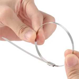 CHINEE 100 Packs 304 Stainless Steel Cable Ties Wrap 4.6*200/250/300 Heavy Duty Self Locking Metal Zip Tie