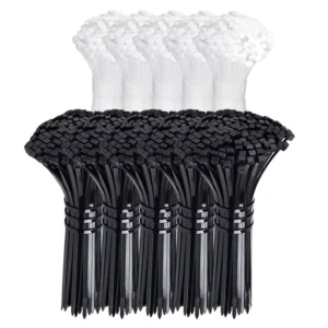 CHINEE 100 Pcs 12 Inch Heavy Duty Cable Zip Ties Black Nylon 4.8mm Width 300mm Length UV Resistant Self-Locking