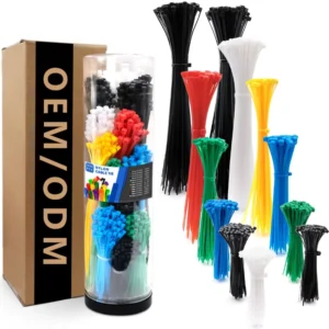 CHINEE 1000PCS Soft Tensile Strength Heavy Duty Multi Color Black Strap Wraps Kabelbinder Self-locking Plastic Nylon Zip Cable Ties Kit