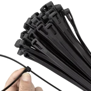 CHINEE 100PCS Reusable Nylon Zip Toes Tie Straps 7.6x300mm Releasable -40~+85 for Industrial & Electrical Cable Bundling