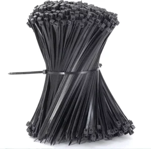 CHINEE 100mm Black Zip Ties 100PCS Pack 50lb Strength UV Resistant CE Certified 94V 2 Fire Rated Long Nylon Cable Ties Self Locking Tie