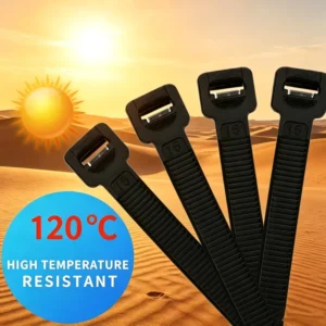 CHINEE 100pcs Bag Black Self Locking Nylon 66 Zip Ties High Tensile Strength for Certified Fire Rating 94V 0 for Industrial Electrical