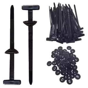 CHINEE 100pcs Nylon Universal Cable Tie Buckle Leaf Board Bottom Universal Buckle for Car Electric Vehicles Motorcycles Maintenance
