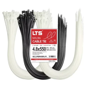 CHINEE 100pcs Pack Strong 4.8*550mm Self-Locking Nylon Cable Tie Heavy Duty Plastic Zip Ties Wraps Never Break