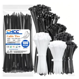 CHINEE 100pcs bag Cable Zip Ties Heavy Duty Premium Plastic Wire Cable Tie Raw Materialcable Tie