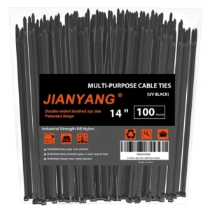 CHINEE 12 Inch Zip Ties (Bulk 100 Pack) 55 LBS Tensile Strength Heavy Duty Cable Wire Ties With Self Locking Adju