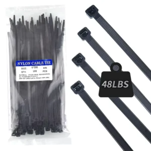 CHINEE 12″ Zip Nylon Cable Ties (100 Set) 120lbs Tensile Strength Heavy Duty Releasable Durable 300mm Indoor Outdoor