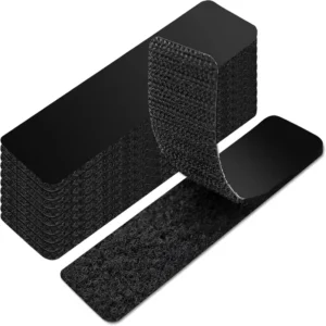 CHINEE 16-Piece PVC Double-Sided Strong Adhesive Hook and Loop Tape 1 In. X 4 In. Heavy Duty Custom Size for Wire Cable Management