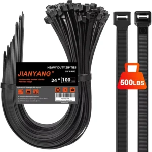 CHINEE 24 Inch Zip Ties (Bulk 10 Pack) 500 LBS Tensile Strength Heavy Duty Cable Wire Ties With Self Locking Adju