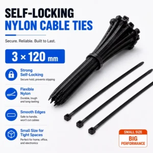 CHINEE 3*120mm Self Locking Nylon Zip Ties 4.7 Inch Tiny Plastic Cable Straps for PC Organizing Garden DIY Retail Tagging