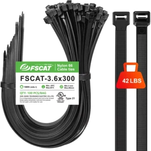 CHINEE 3.6x300mm Self-Locking Nylon Cable Ties Industrial Plastic Cable Ties Zip Ties 12 Inch OEM ODM