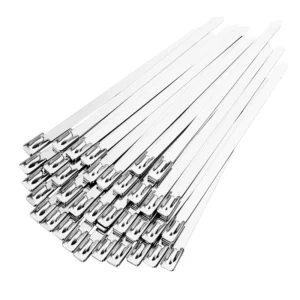 CHINEE 304 Stainless Steel Cable Tie 4.6*150mm Heavy Duty Metal Cable Tie for Industrial Wiring Pipe Fixing & Outdoor Use