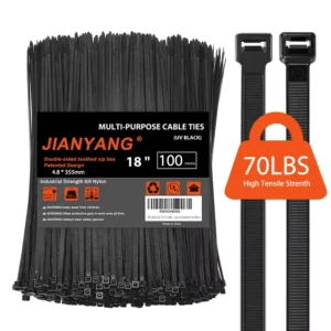CHINEE 4.8*450 18 Inch Zip Ties Bulk 100 Pack 70 LBS Tensile Strength Heavy Duty Cable Wire Ties