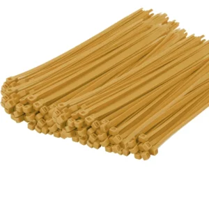 CHINEE 4.8mm*200mm Nylon Cable Ties Gold Self Locking Wire Wrap Gold Cable Tie Christmas Gold Color