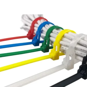CHINEE 4.8x200mm Adjustable Zip Ties Nylon66 Strong UV Resistant Acid Alkali Resistant Reusable Plastic Tie for Electrical Applications