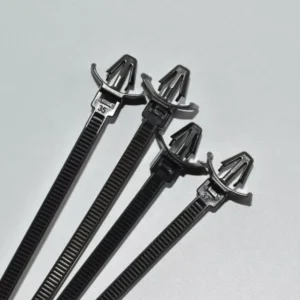 CHINEE 4.8x200mm Auto Parts Push Mount Cable Tie Nylon 66 Black Wire Harness Zip Tie for Car