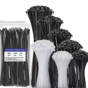 CHINEE 500pcs Heavy Duty Eco-Friendly Nylon 66 Cable Ties Self-Locking 50lbs Tensile Weatherproof
