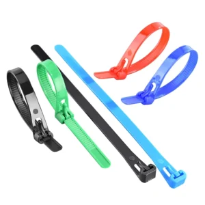 CHINEE 6 Inch 150×7.6mm Reusable Nylon 66 Cable Ties 100pcs Black Zip Tie for Computer Wire 150×7.6mm Releasable Loop Tie