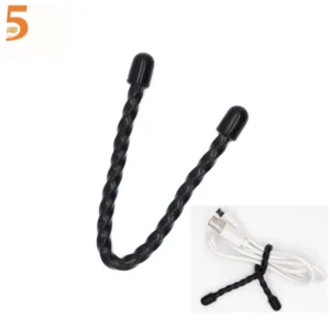 CHINEE 6” Releasable Black Flexible Silicone Cable Ties for Organizing Cable Management