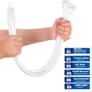 CHINEE 7.6*300mm Cable Ties Nylon Plastic Cable Ties Self Locking Cable Tie