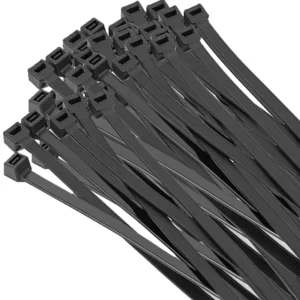 CHINEE 7.6*450mm 100PCS 18 Inch Nylon Black Zip Ties 120LBS Tensile Strength Self-Locking Heavy Duty UV Resistant Cable Tie Wraps