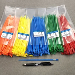 CHINEE 8 Inch Cable Ties 100 Pack Self Lockable Nylon Wire Clips Multi Color House Workplace Yard Garage 4.8x200mm 50LBS CE Certified