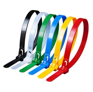 CHINEE 8x370mm Black and White Releasable Cable Ties CE ROHS Certified High Quality Reusable Nylon Zip Ties 7.6x370mm Cable Strap