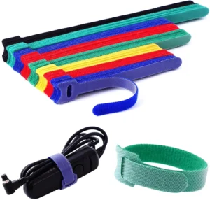 CHINEE Adjustable 200mm Nylon Cable Strap Custom Printed Logo Back to Back Hook and Loop Vencro Rotatable and Releasable Cable Ties