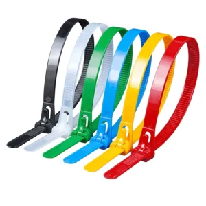 CHINEE Adjustable 200mm Nylon Cable Ties Reusable Wire Wraps Releasable Zip Tie Strap ROHS Certified 4.8mm Width Natural UV Black