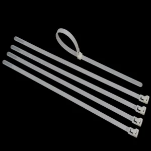 CHINEE Adjustable Retractable 7.6x450mm Nylon Zip Ties Reusable Fastening Cable Ties for Bunding Wires Releaseable Type