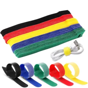 CHINEE Adjustable Reusable Nylon Cable Ties with Releasable Hook Loop PC Cable Management Straps for TV & Cord Organisation