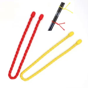 CHINEE Assorted Colors and Sizes Reusable Silicone Twist Ties Bendable Cable Ties 400mm Length for Indoor and Outdoor All Purpose Use