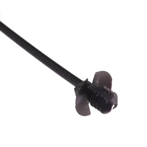 CHINEE Assorted Sizes Heavy Duty Self Locking UV Resistant Wire Ties Black Push Mount Cable Zip Ties for Indoor Automotive Installation