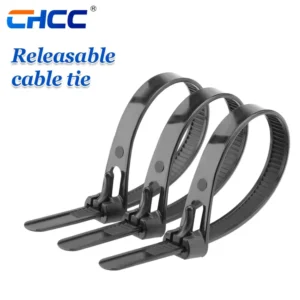 CHINEE Automatic Reusable Releasable Nylon 66 Cable Ties 7.6mm X 400mm Adjustable