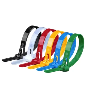CHINEE Automatic Reusable Self Locking Releasable Nylon 66 Cable Ties 7.6mm X 400mm Adjustable for Electrical Cables Working Temp