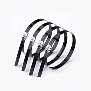 CHINEE Ball Releasable Stainless Steel Cable Tie for Electrical Cables Black