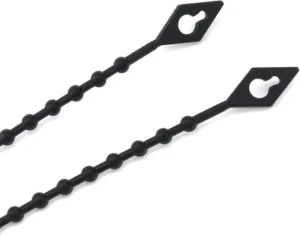 CHINEE Beaded Cable Tie Wrap 12 Inch 70 Lb Reusable Reopened Wire and Cord Management 40 Pk UV Resistant Black