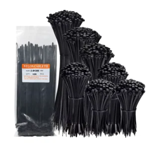 CHINEE Black 3.6*300MM 100pcs Heavy Duty Black PA66 Self Locking Nylon Cable Ties 300mm Industrial Use Plastic Zip Tie for Fastening