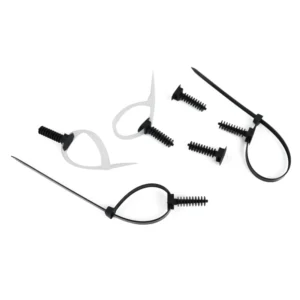 CHINEE Black Cable Tie Masonry Screw Mounts up to 9mm Cable Ties