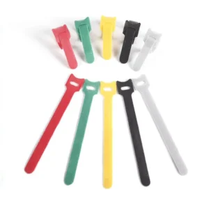 CHINEE Black T Type Cable Ties Plastics Releasable Nylon Hook Loop Wrap Zip Bundle Fastener Straps Detachable Wire Organizer
