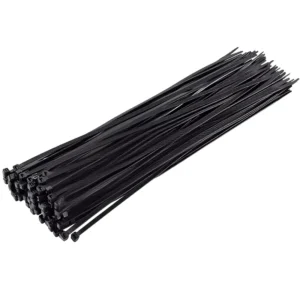 CHINEE Black Zip Ties 100 Pack 50lb Strength UV Resistant 2.5mm 14 Inches Cable Ties for Electrical Use Self-Locking