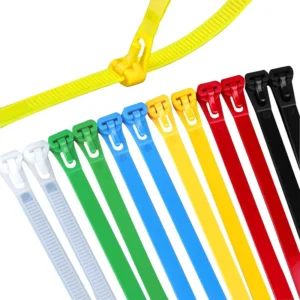 CHINEE Colorful Nylon 66 Zip Ties 300mm Adjustable Cable Fasteners with Self-Locking & Heat Resistance 2.5mm Width
