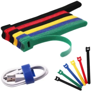 CHINEE Colorful Nylon Self Locking Cinch Straps Double Side Hook Loop Flexible Automatic Cable Tie Self Gripping Releasable Plastic