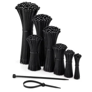 CHINEE Commercial Spec 25.5″ Black Nylon Zip Ties 650mm 50LB Tensile UV Weatherproof PA66 Extra Long Cable Wraps for Projects