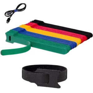 CHINEE Custom Logo Reusable Cable Ties Multi purpose Hook and Loop Cable Straps Wire Ties Cable Organizer for Home and Office