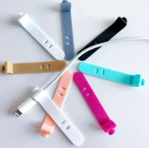 CHINEE Custom Releasable Data Cable Tie Silicone Hook Loop Fastener Straps for Cable Wiring Harness Management Power Wire Earbud Tie