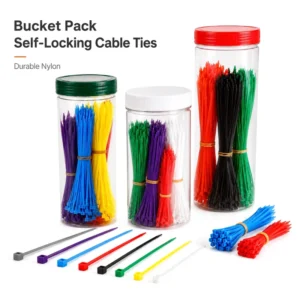 CHINEE Customizable Assorted Nylon Cable Ties in Transparent Jar Multi size Self locking Zip Ties Kit DIY Organizer Set for Retail
