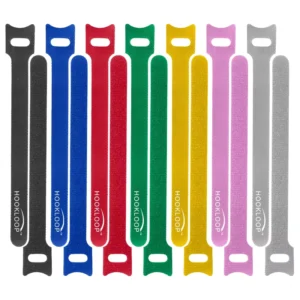 CHINEE Double Sided Releasable Hook Loop Self-locking Cable Ties Printed Brand logo Hook and Loop Strap