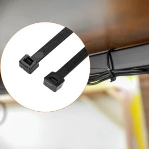 CHINEE Double Sided V sharped Heavy Duty Nylon Cable Ties 4.8*200mm 100LBS(45kg) UV Resistant Zip Ties for Desk Cable Management