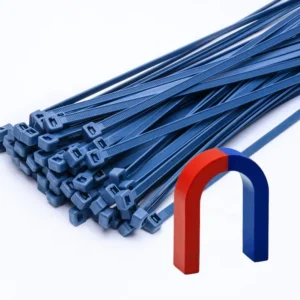 CHINEE FSCAT Factory Metal Detectable Nylon Cable Ties Magnetic Nylon 66 Zip Tie 4.8x200mm Magnetic Zip Ties for Food Industry HACCP